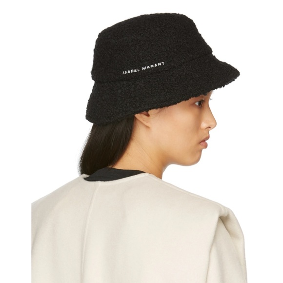 Isabel Marant Black Brushed Wool Denji Bucket Hat NWOT - Picture 3 of 3